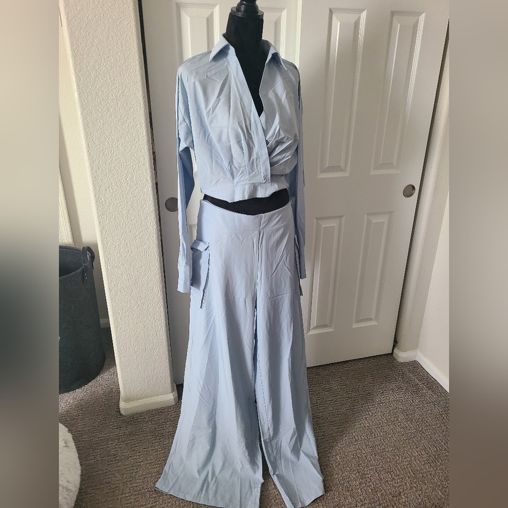 2-Piece Light Blue long sleeve with pants